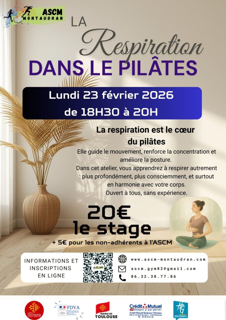 Affiche stage respiration pilates 2026
